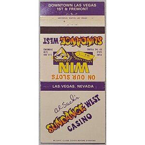 Vintage Matchbook Cover Sundance West Casino Las Vegas NV Nevada